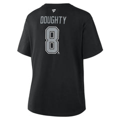 Drew Doughty Los Angeles Kings Fanatics Women's Authentic Stack Name & Number T-Shirt - Black - NHL