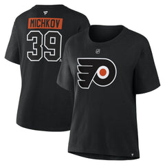 Matvei Michkov Philadelphia Flyers Fanatics Women's Authentic Stack Name & Number T-Shirt - Black - NHL