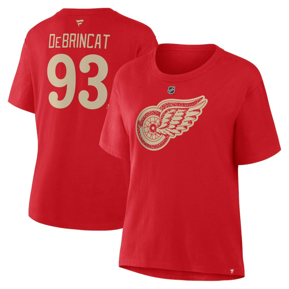 Alex DeBrincat Detroit Red Wings Fanatics Women's Authentic Stack Name & Number T-Shirt - Red - NHL