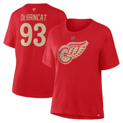 Alex DeBrincat Detroit Red Wings Fanatics Women's Authentic Stack Name & Number T-Shirt - Red - NHL