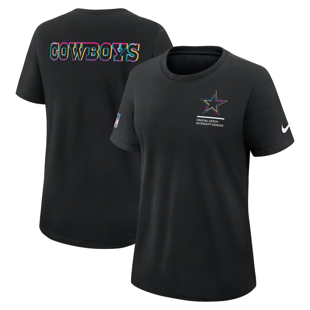 Dallas Cowboys Women's 2025 NFL Crucial Catch Tri-Blend Dri-FIT T-Shirt Black | Nike for Sale