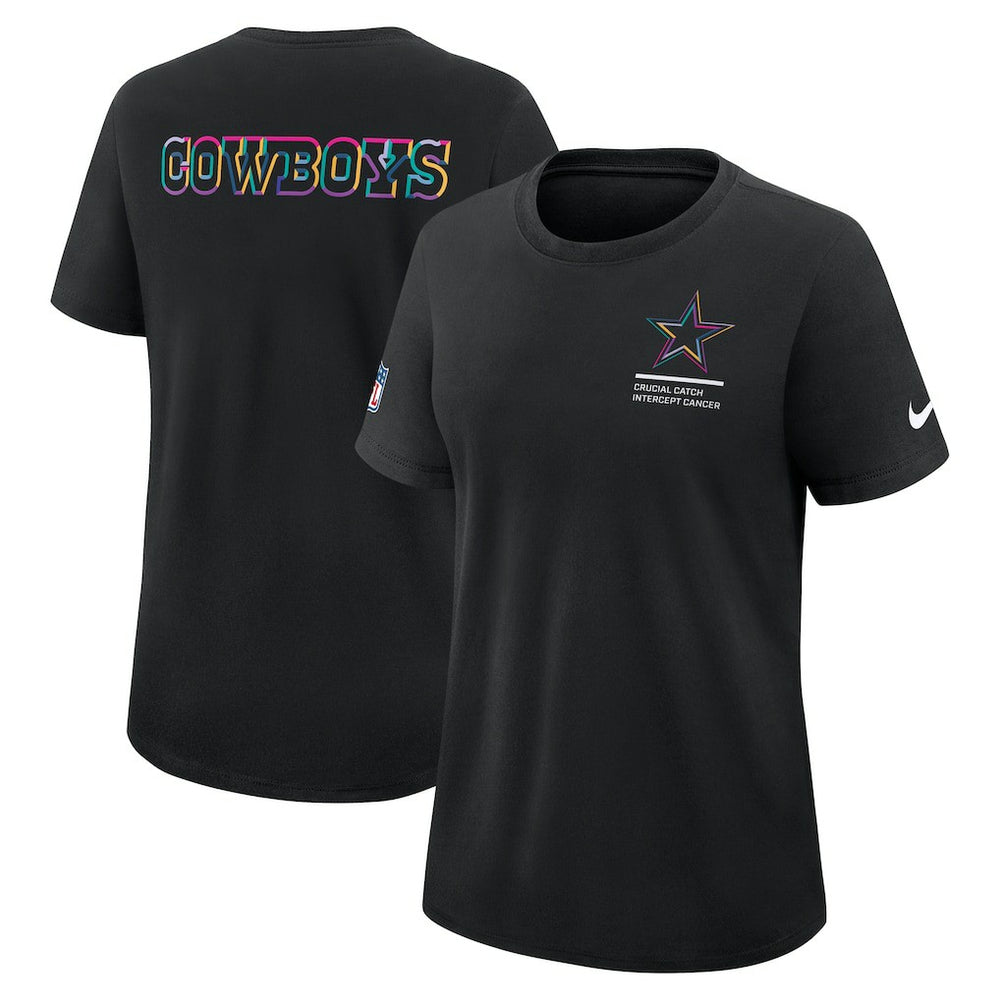 Dallas Cowboys Women's 2025 NFL Crucial Catch Tri-Blend Dri-FIT T-Shirt Black | Nike for Sale