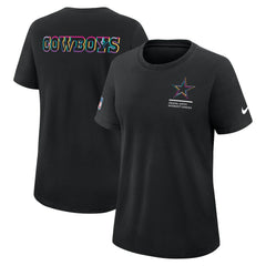 Dallas Cowboys Women's 2025 NFL Crucial Catch Tri-Blend Dri-FIT T-Shirt Black | Nike for Sale
