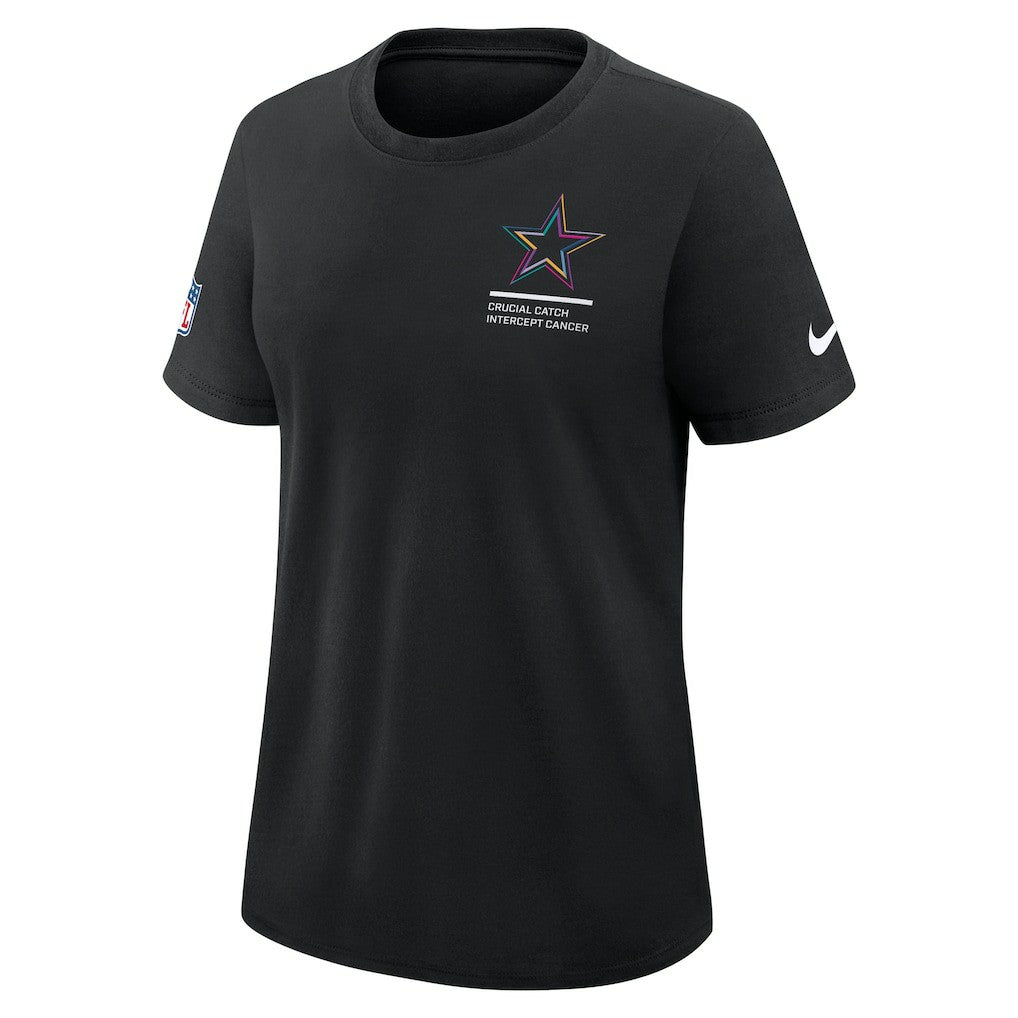 Dallas Cowboys Women's 2025 NFL Crucial Catch Tri-Blend Dri-FIT T-Shirt Black | Nike for Sale