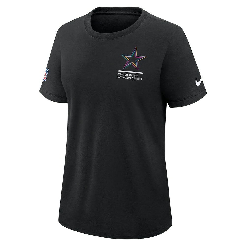 Dallas Cowboys Women's 2025 NFL Crucial Catch Tri-Blend Dri-FIT T-Shirt Black | Nike for Sale