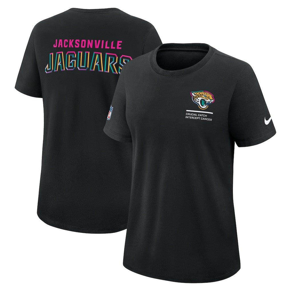Jacksonville Jaguars Women's 2025 NFL Crucial Catch Tri-Blend Dri-FIT T-Shirt Black | Nike for Sale