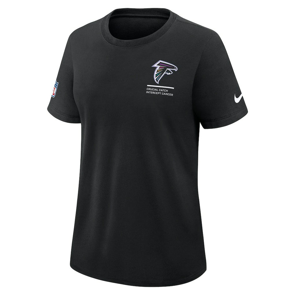 Atlanta Falcons Women's 2025 NFL Crucial Catch Tri-Blend Dri-FIT T-Shirt Black | Nike for Sale