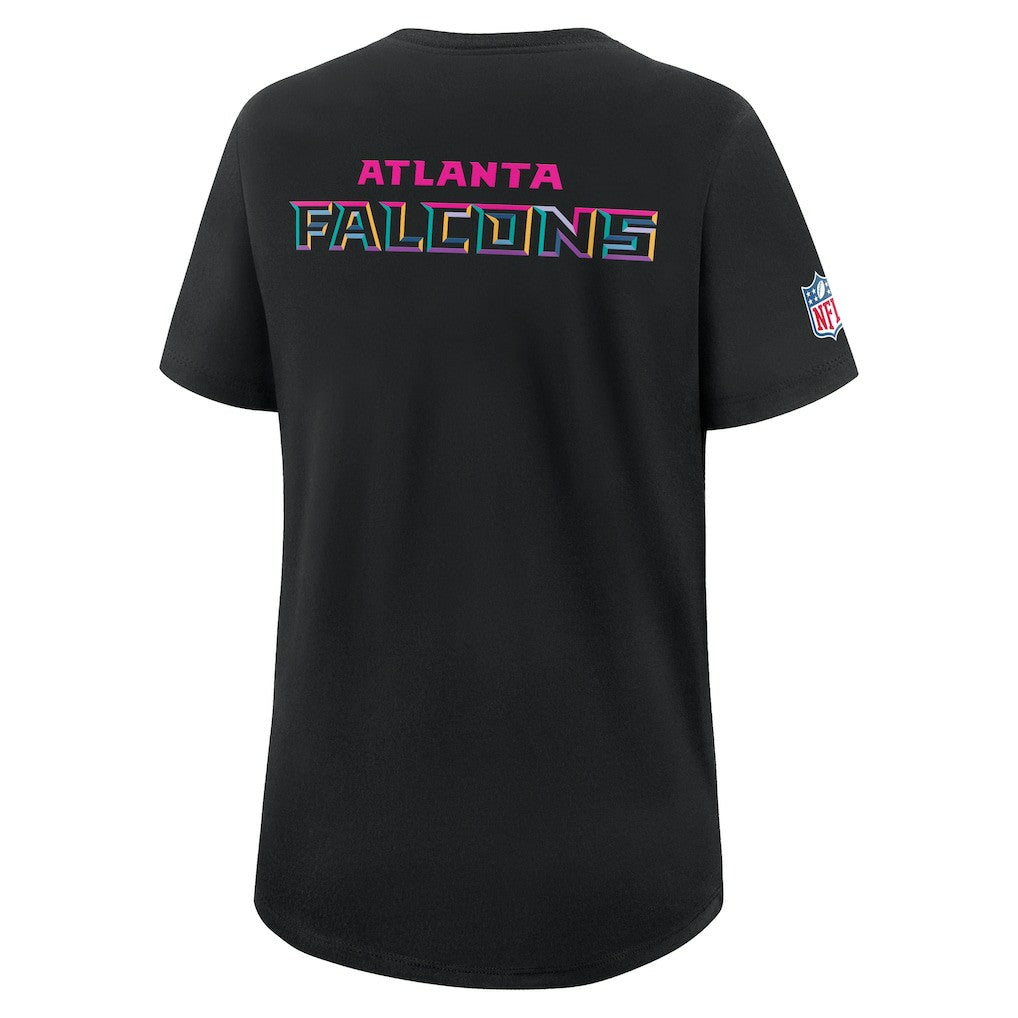 Atlanta Falcons Women's 2025 NFL Crucial Catch Tri-Blend Dri-FIT T-Shirt Black | Nike for Sale
