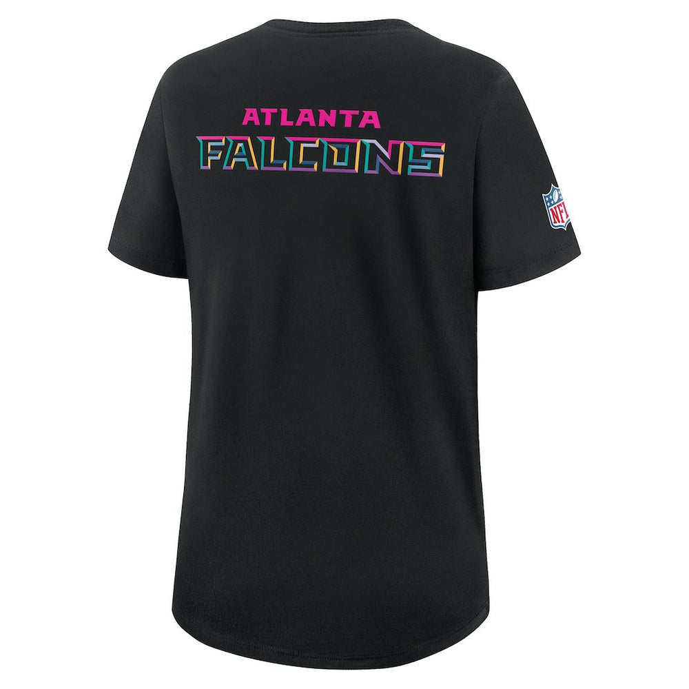 Atlanta Falcons Women's 2025 NFL Crucial Catch Tri-Blend Dri-FIT T-Shirt Black | Nike for Sale