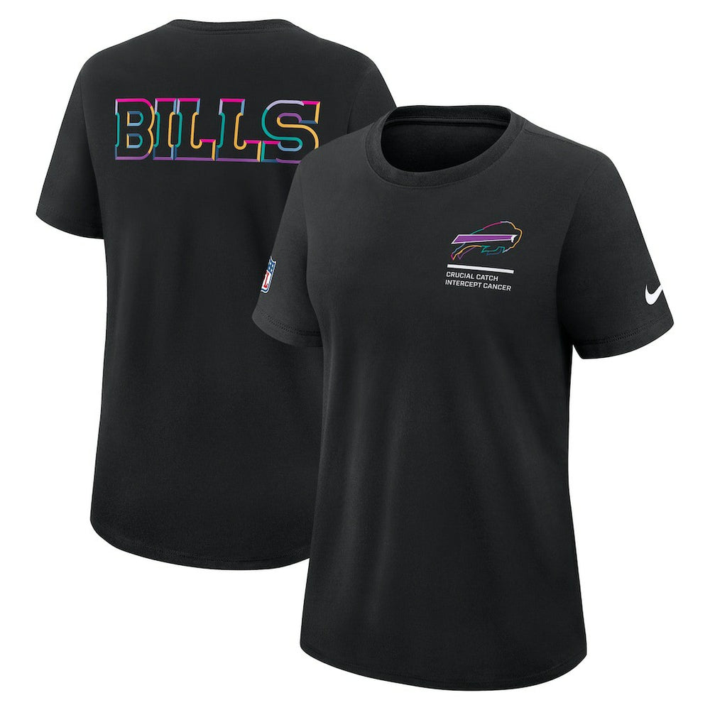 Buffalo Bills Women's 2025 NFL Crucial Catch Tri-Blend Dri-FIT T-Shirt Black | Nike for Sale