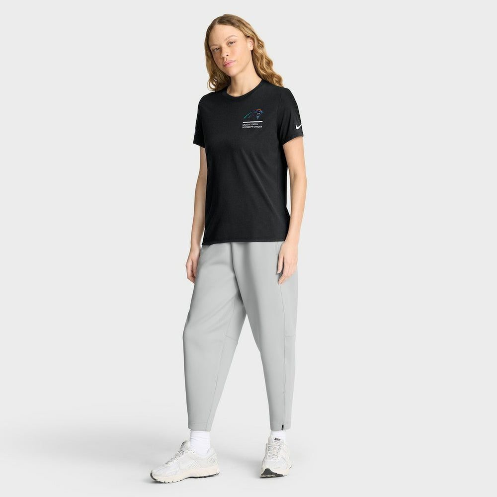 Carolina Panthers Women's 2025 NFL Crucial Catch Tri-Blend Dri-FIT T-Shirt Black | Nike for Sale