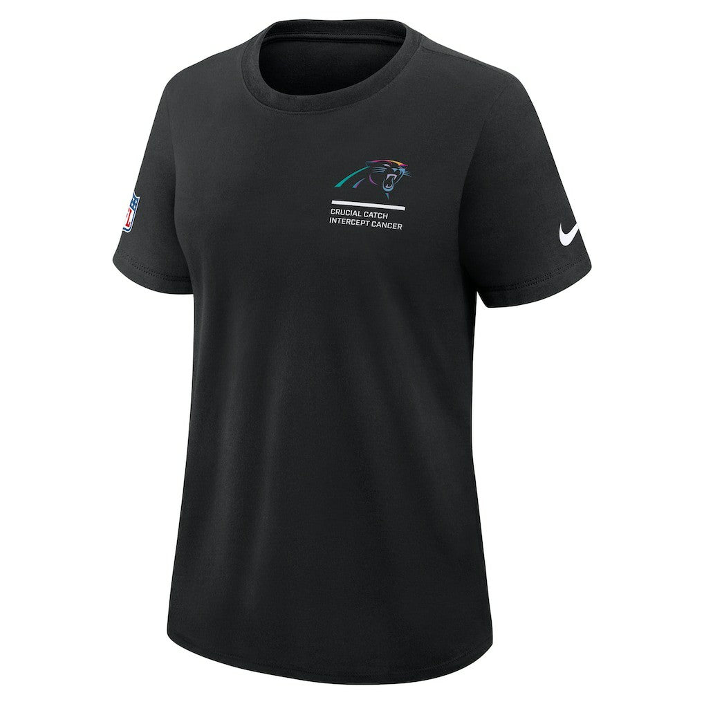 Carolina Panthers Women's 2025 NFL Crucial Catch Tri-Blend Dri-FIT T-Shirt Black | Nike for Sale