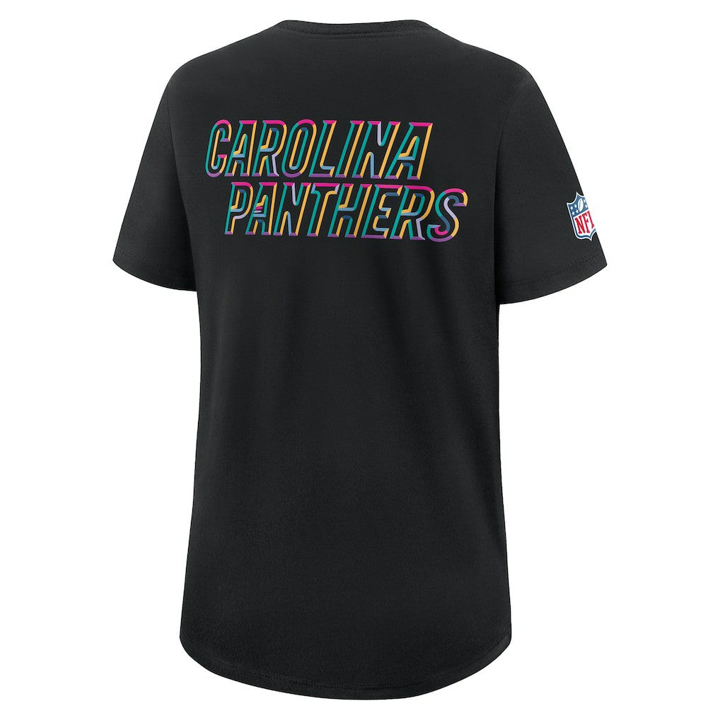 Carolina Panthers Women's 2025 NFL Crucial Catch Tri-Blend Dri-FIT T-Shirt Black | Nike for Sale