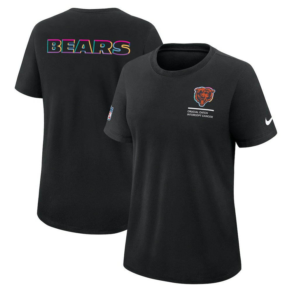 Chicago Bears Women's 2025 NFL Crucial Catch Tri-Blend Dri-FIT T-Shirt Black | Nike for Sale