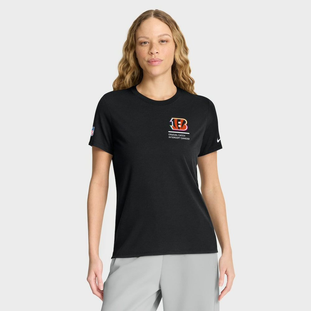 Cincinnati Bengals Women's 2025 NFL Crucial Catch Tri-Blend Dri-FIT T-Shirt Black | Nike for Sale