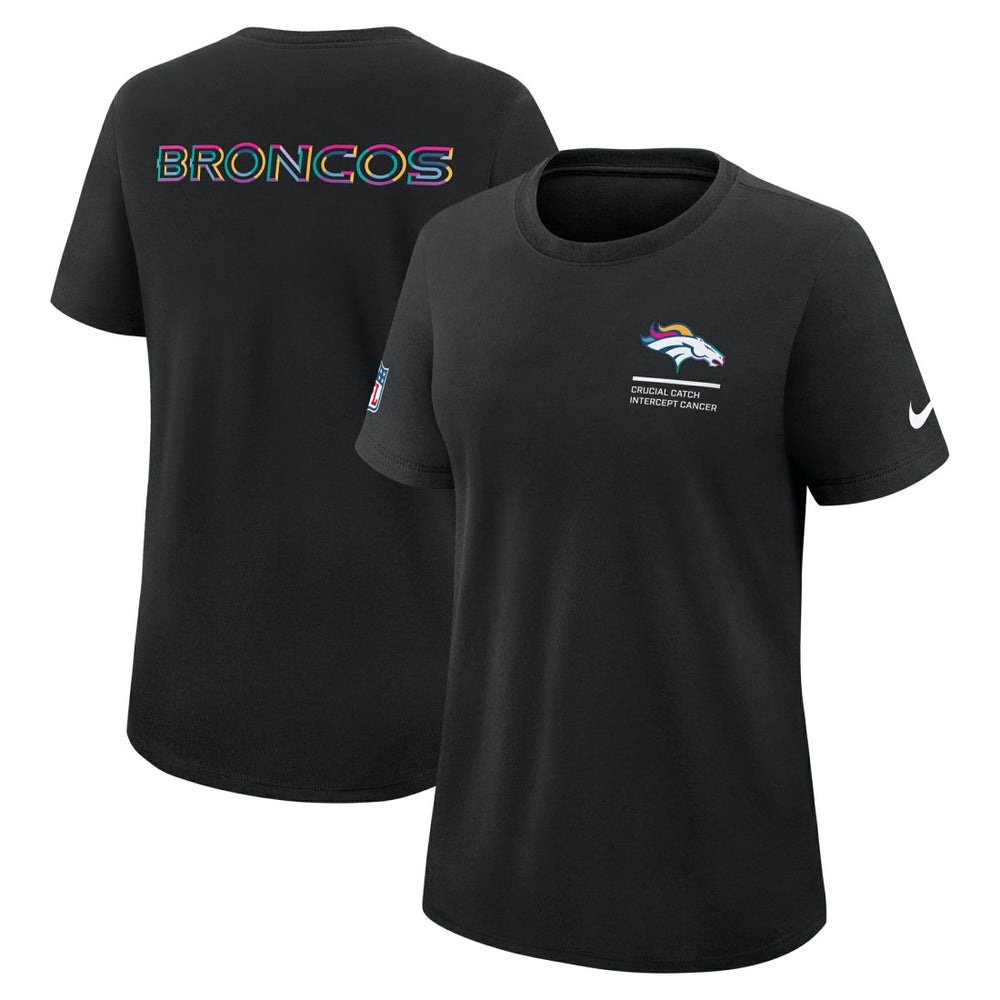 Denver Broncos Women's 2025 NFL Crucial Catch Tri-Blend Dri-FIT T-Shirt Black | Nike for Sale