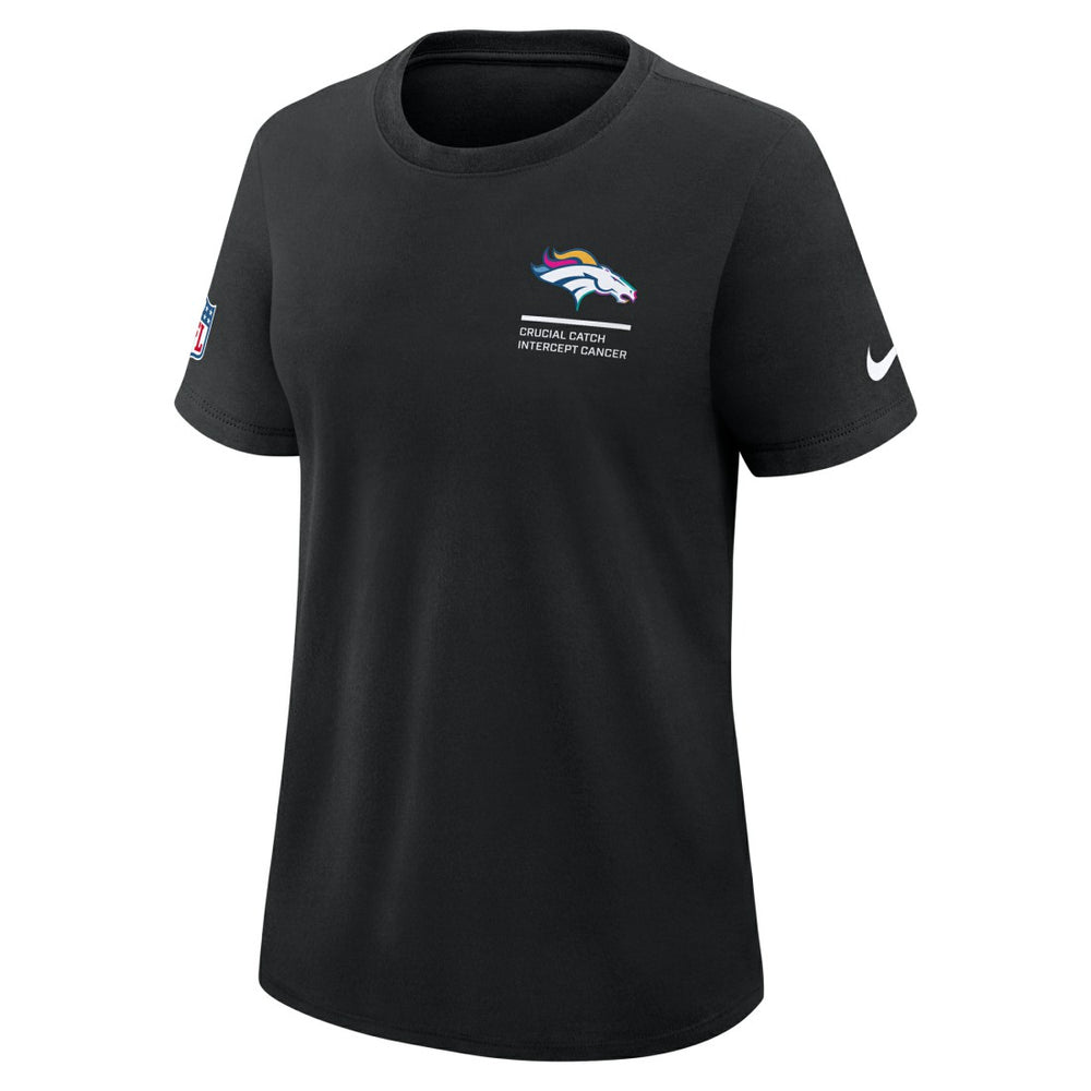 Denver Broncos Women's 2025 NFL Crucial Catch Tri-Blend Dri-FIT T-Shirt Black | Nike for Sale