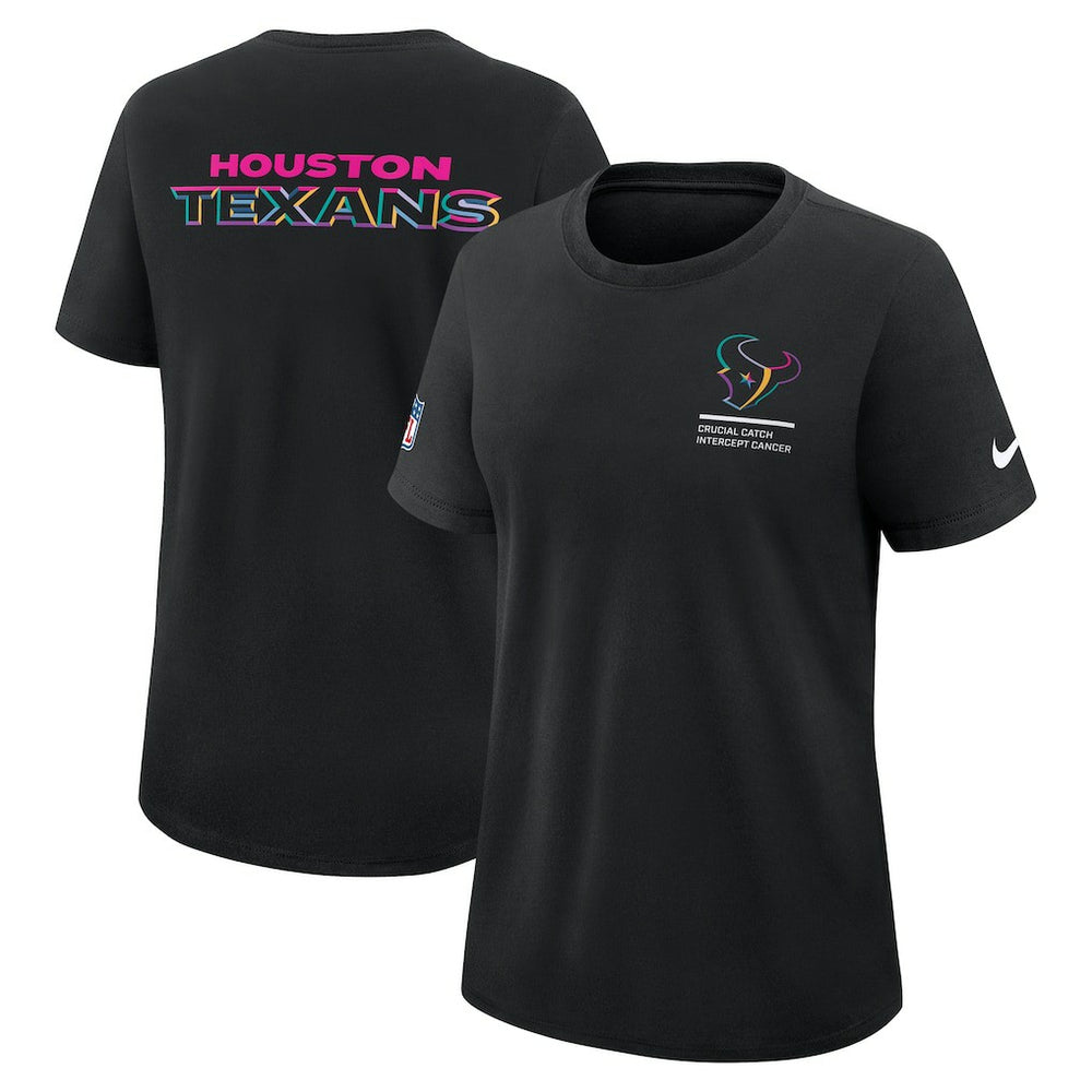 Houston Texans Women's 2025 NFL Crucial Catch Tri-Blend Dri-FIT T-Shirt Black | Nike for Sale