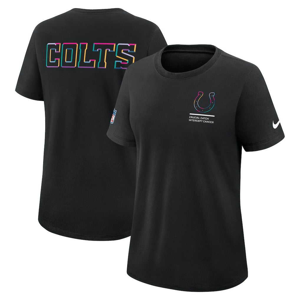 Indianapolis Colts Women's 2025 NFL Crucial Catch Tri-Blend Dri-FIT T-Shirt Black | Nike for Sale