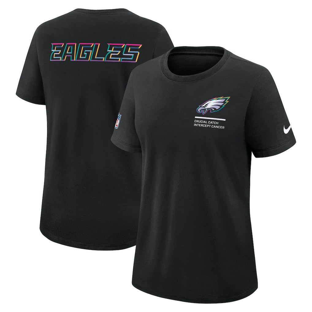 Philadelphia Eagles Women's 2025 NFL Crucial Catch Tri-Blend Dri-FIT T-Shirt Black | Nike for Sale