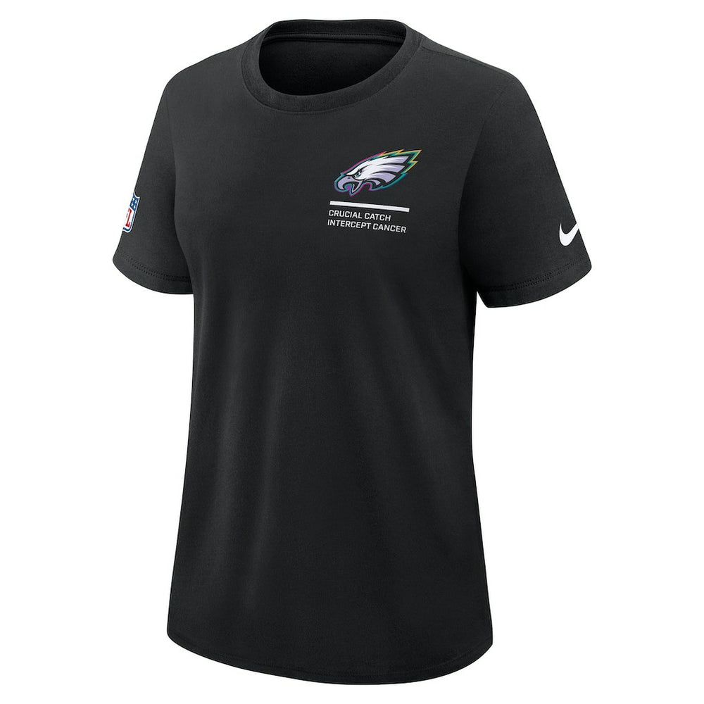 Philadelphia Eagles Women's 2025 NFL Crucial Catch Tri-Blend Dri-FIT T-Shirt Black | Nike for Sale