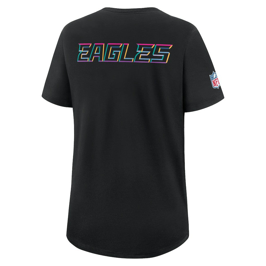 Philadelphia Eagles Women's 2025 NFL Crucial Catch Tri-Blend Dri-FIT T-Shirt Black | Nike for Sale