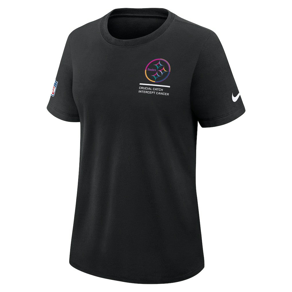 Pittsburgh Steelers Women's 2025 NFL Crucial Catch Tri-Blend Dri-FIT T-Shirt Black | Nike for Sale