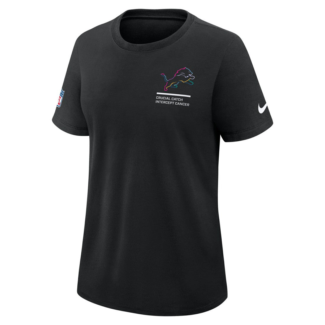 Detroit Lions Women's 2025 NFL Crucial Catch Tri-Blend Dri-FIT T-Shirt Black | Nike for Sale