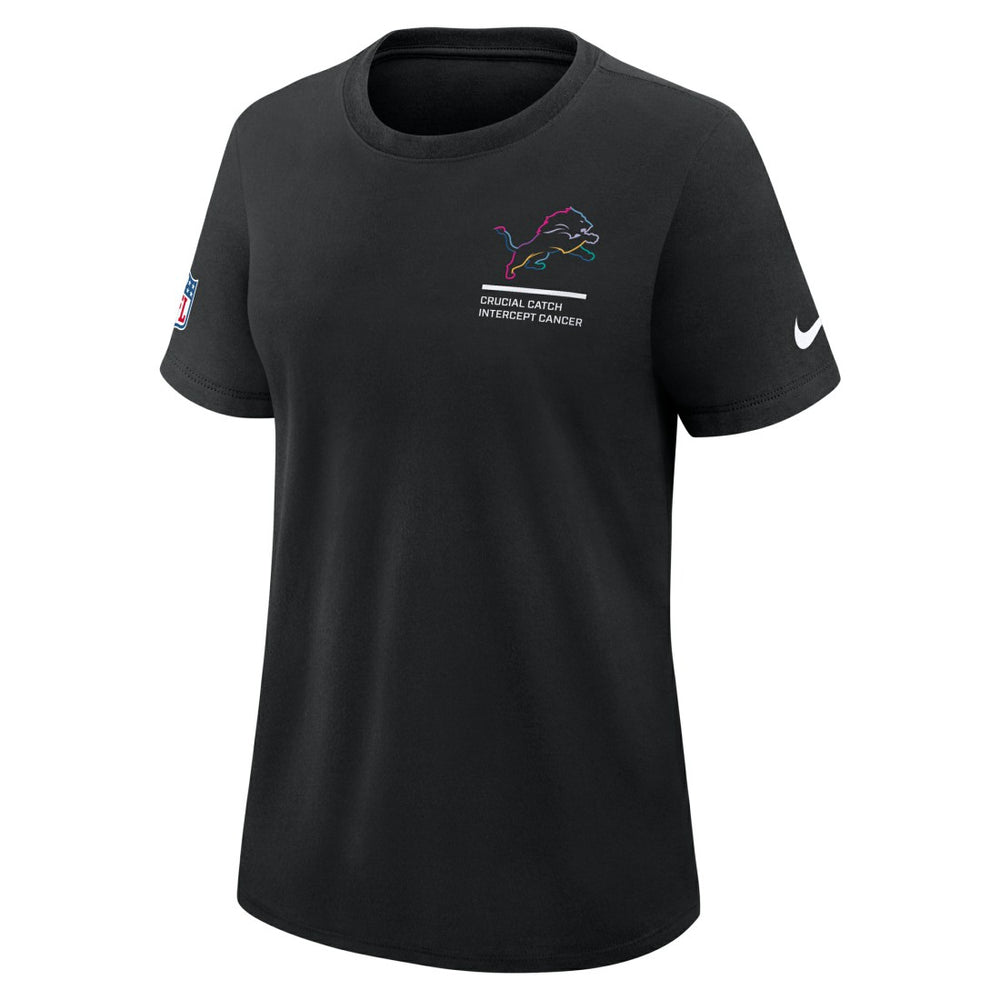 Detroit Lions Women's 2025 NFL Crucial Catch Tri-Blend Dri-FIT T-Shirt Black | Nike for Sale