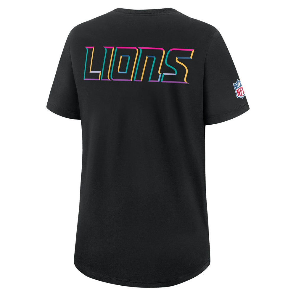 Detroit Lions Women's 2025 NFL Crucial Catch Tri-Blend Dri-FIT T-Shirt Black | Nike for Sale
