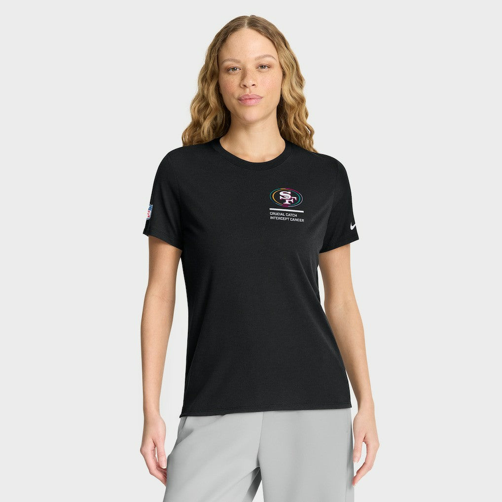 San Francisco 49ers Women's 2025 NFL Crucial Catch Tri-Blend Dri-FIT T-Shirt Black | Nike for Sale