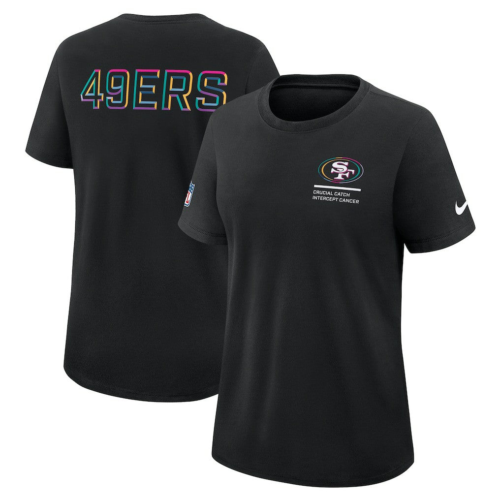 San Francisco 49ers Women's 2025 NFL Crucial Catch Tri-Blend Dri-FIT T-Shirt Black | Nike for Sale