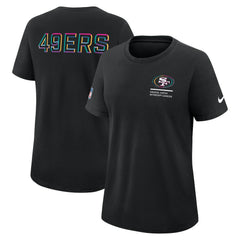 San Francisco 49ers Women's 2025 NFL Crucial Catch Tri-Blend Dri-FIT T-Shirt Black | Nike for Sale