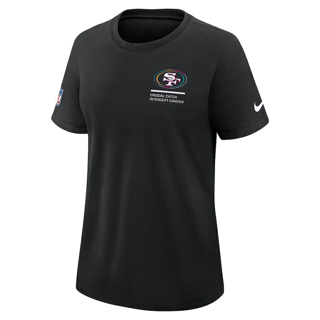 San Francisco 49ers Women's 2025 NFL Crucial Catch Tri-Blend Dri-FIT T-Shirt Black | Nike for Sale