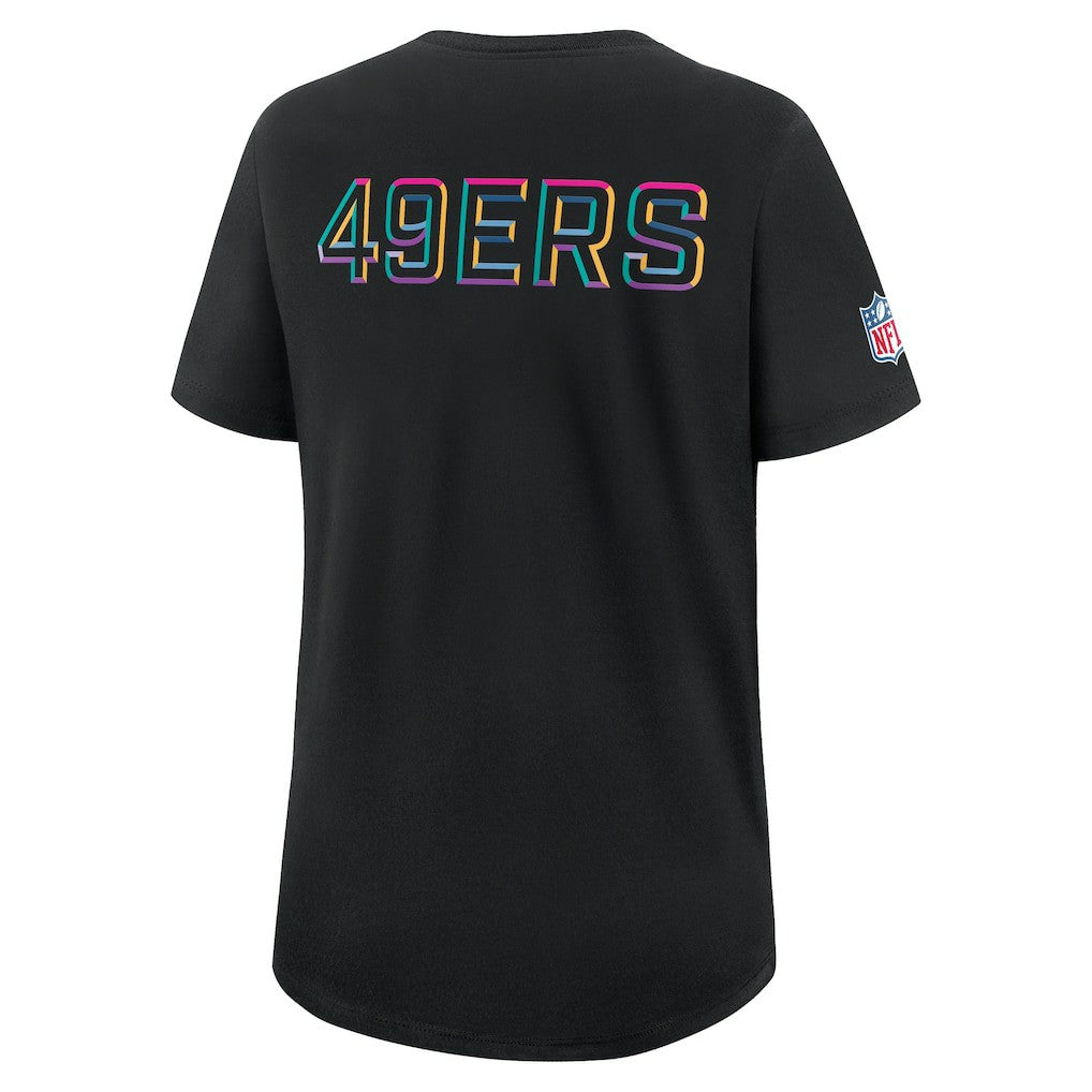San Francisco 49ers Women's 2025 NFL Crucial Catch Tri-Blend Dri-FIT T-Shirt Black | Nike for Sale