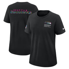 Seattle Seahawks Women's 2025 NFL Crucial Catch Tri-Blend Dri-FIT T-Shirt Black | Nike for Sale