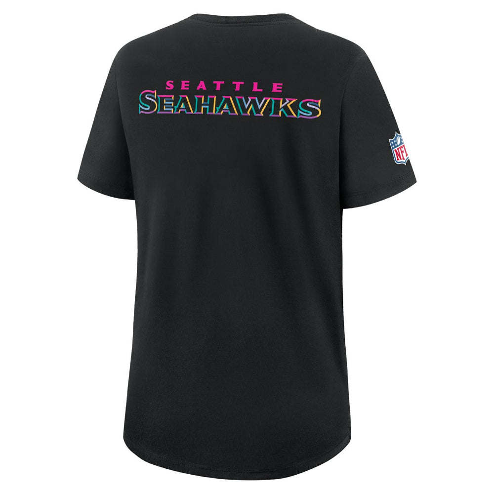 Seattle Seahawks Women's 2025 NFL Crucial Catch Tri-Blend Dri-FIT T-Shirt Black | Nike for Sale