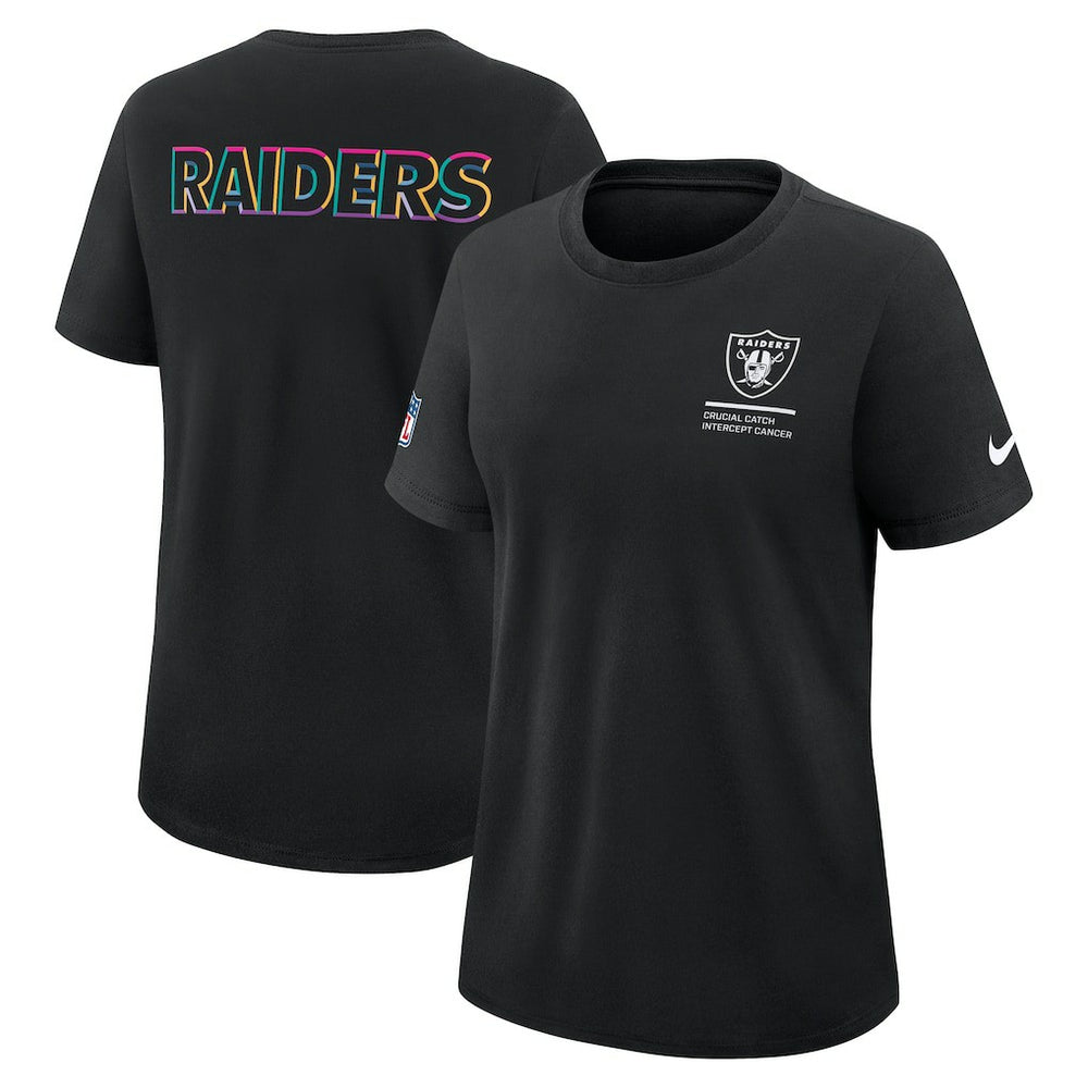 Las Vegas Raiders Women's 2025 NFL Crucial Catch Tri-Blend Dri-FIT T-Shirt Black | Nike for Sale