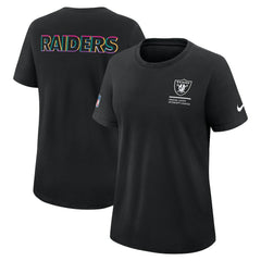 Las Vegas Raiders Women's 2025 NFL Crucial Catch Tri-Blend Dri-FIT T-Shirt Black | Nike for Sale