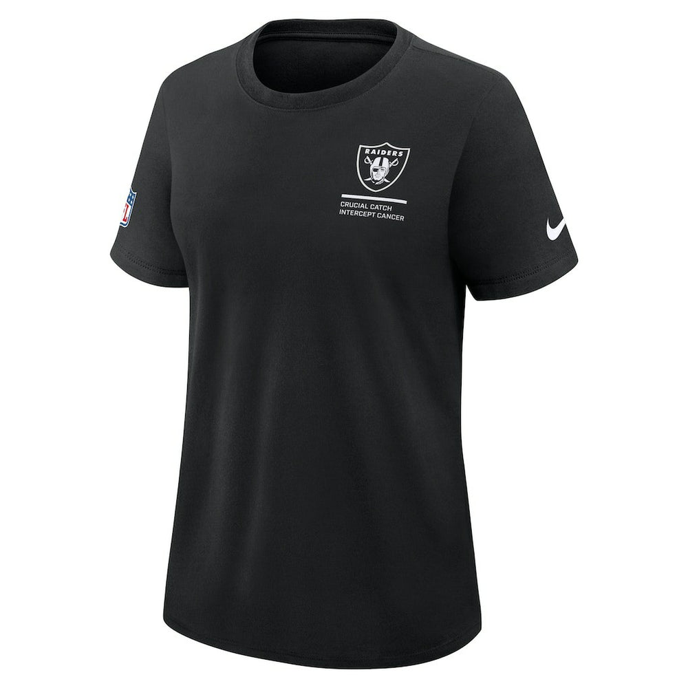 Las Vegas Raiders Women's 2025 NFL Crucial Catch Tri-Blend Dri-FIT T-Shirt Black | Nike for Sale