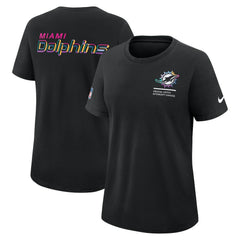 Miami Dolphins Women's 2025 NFL Crucial Catch Tri-Blend Dri-FIT T-Shirt Black | Nike for Sale