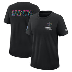 New Orleans Saints Women's 2025 NFL Crucial Catch Tri-Blend Dri-FIT T-Shirt Black | Nike for Sale