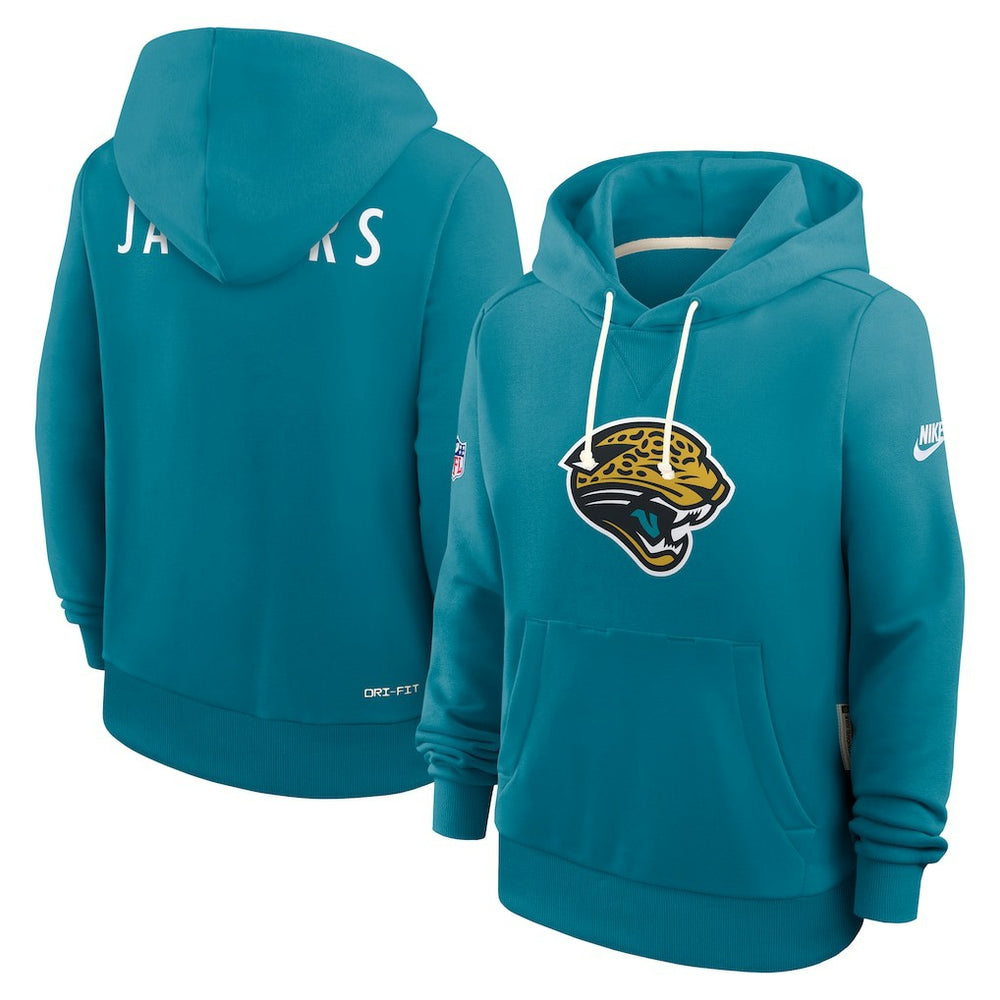 Jacksonville Jaguars Women's Throwback Sideline Standard Issue Dri-FIT Hoodie Teal | Nike for Sale
