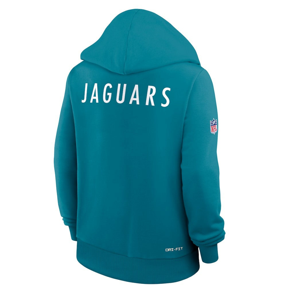 Jacksonville Jaguars Women's Throwback Sideline Standard Issue Dri-FIT Hoodie Teal | Nike for Sale