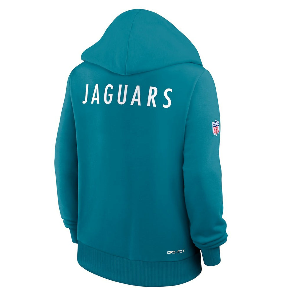 Jacksonville Jaguars Women's Throwback Sideline Standard Issue Dri-FIT Hoodie Teal | Nike for Sale
