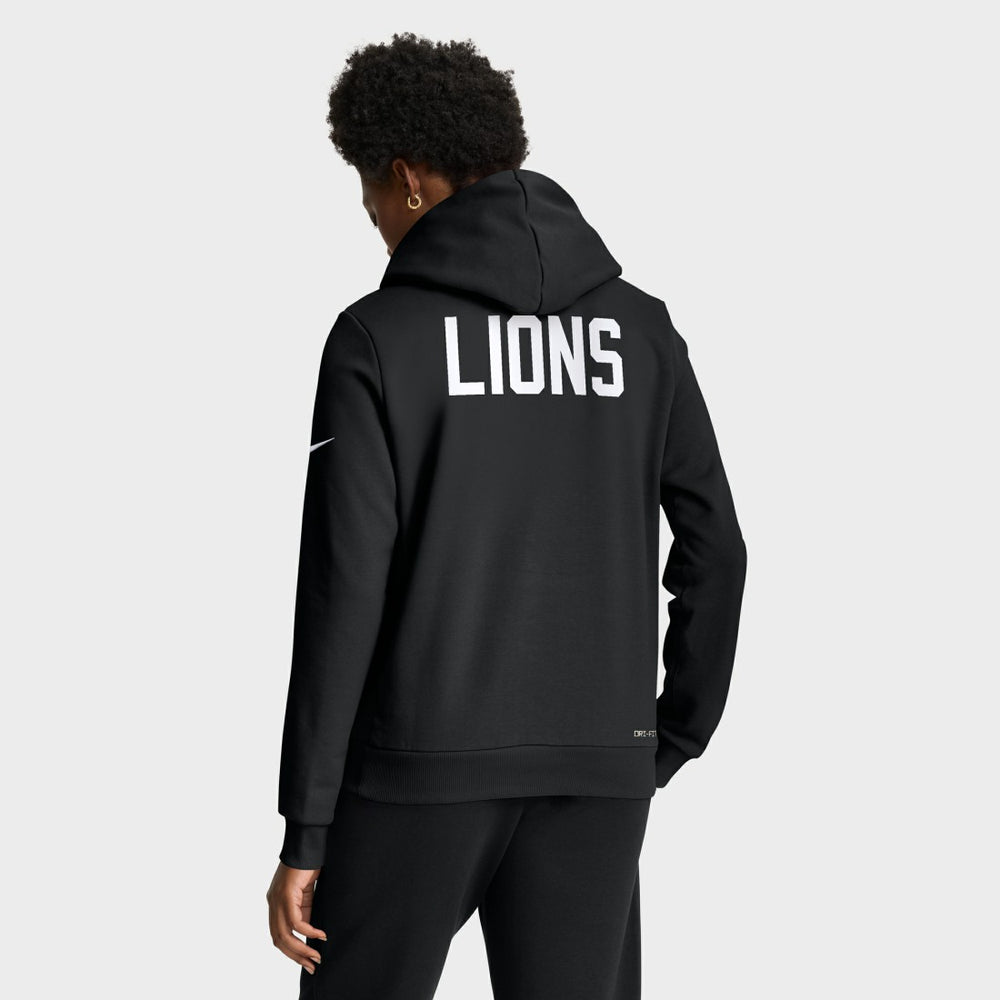 Detroit Lions Women's Throwback Sideline Standard Issue Dri-FIT Hoodie Black | Nike for Sale