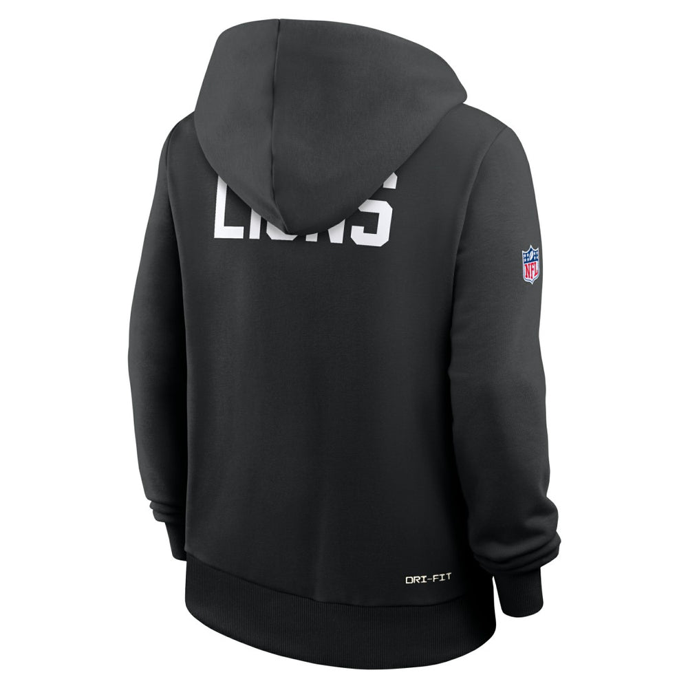 Detroit Lions Women's Throwback Sideline Standard Issue Dri-FIT Hoodie Black | Nike for Sale