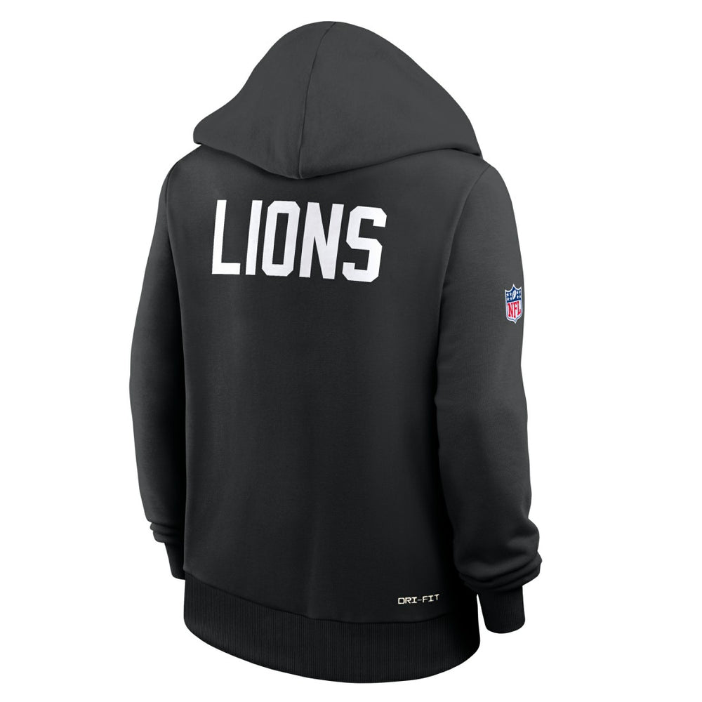 Detroit Lions Women's Throwback Sideline Standard Issue Dri-FIT Hoodie Black | Nike for Sale