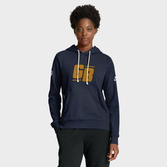 Green Bay Packers Women's Sideline Standard Issue Dri-FIT Hoodie Navy | Nike for Sale