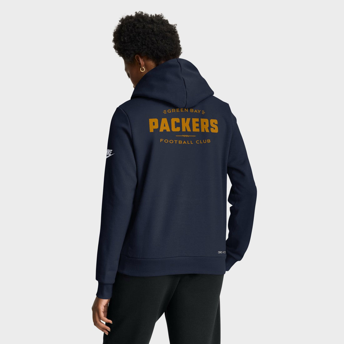 Green Bay Packers Women's Sideline Standard Issue Dri-FIT Hoodie Navy | Nike for Sale